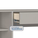 Ver imagem 6 de Escrivaninha Mesa Escritório Complemento 1 Gaveta 108cm Niquel Cinza