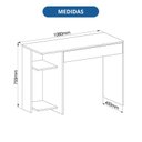 Ver imagem 3 de Escrivaninha Mesa Escritório Complemento 1 Gaveta 108cm Niquel Cinza