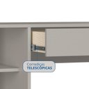 Ver imagem 6 de Escrivaninha Mesa Escritório Complemento 1 Gaveta 108cm Niquel Cinza