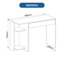 Ver imagem 3 de Escrivaninha Mesa Escritório Complemento 1 Gaveta 108cm Niquel Cinza