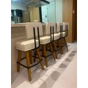 Ver imagem 7 de Kit 2 Banquetas com Encosto para Bancada Confortável Pés Palito Cozinha Resistente Balcão Cozinha