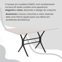 Ver imagem 7 de Conjunto Sala de Jantar Mesa Retangular 120x75cm Tampo Madeira MDP White 4 Cadeiras Rio Preto/C. Marrom/Fosco