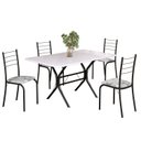 Ver imagem 2 de Conjunto Sala de Jantar Mesa Retangular 120x75cm Tampo Madeira MDP White 4 Cadeiras Rio Preto/Paraopeba/Fosco