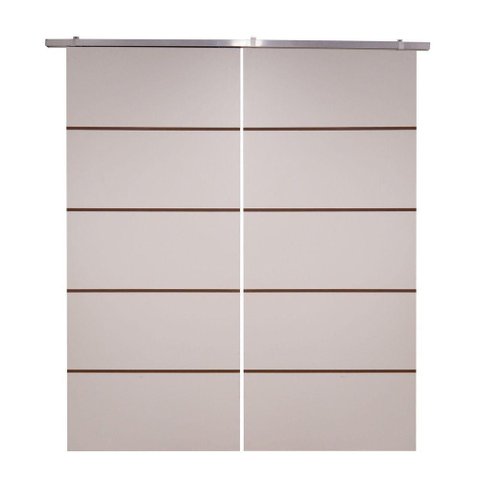 Porta Dupla Branco Prime Frisada Kit Alumínio F03 - 210x140