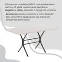 Ver mais imagens de Conjunto Sala de Jantar Mesa Retangular 120x75cm Tampo Madeira MDP White 4 Cadeiras Rio Prata/C. Marrom/Mart