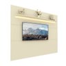 Painel e Rack Led Pés Madeira Royal Requinte 212 Off White Cinza - Gelius - 6