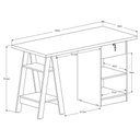 Ver imagem 3 de Escrivaninha Cavalete 2 Prateleira 2 Nichos 1 Gaveta Bali Preto e Naturalle Carmolar