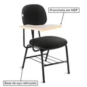 Ver imagem 4 de Carteira Universitária Secretária Estofada C/ Grade – Corino Preto – Martiflex