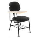 Ver imagem 1 de Carteira Universitária Secretária Estofada C/ Grade – Corino Preto – Martiflex