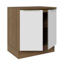 Ver imagem 6 de Balcão Madesa Lux 70 cm 2 Portas - Rustic/Branco Veludo (Com Tampo)