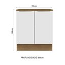 Ver imagem 3 de Balcão Madesa Lux 70 cm 2 Portas - Rustic/Branco Veludo (Com Tampo)