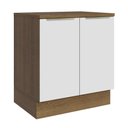 Ver imagem 1 de Balcão Madesa Lux 70 cm 2 Portas - Rustic/Branco Veludo (Com Tampo)