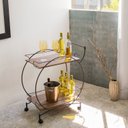 Ver imagem 1 de Carrinho Bar Decorativo Vintage Marrom/Aço Corten/Castanho Tannat