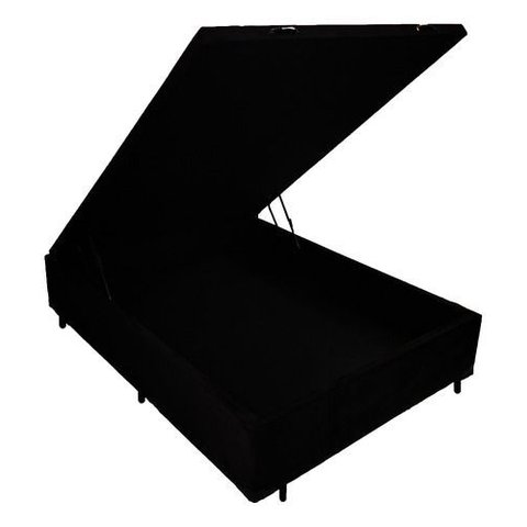 Cama Casal Box Baú 138x188 Entrega Apenas Cidade Sao Paulo - Corino - Preto