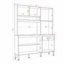 Ver imagem 3 de Armário Siena 6 Portas 1 Gaveta MDF-MDP 160cm Off White Aramóveis