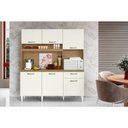 Ver imagem 1 de Armário Siena 6 Portas 1 Gaveta MDF-MDP 160cm Off White Aramóveis