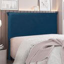 Ver imagem 2 de Cabeceira Casal 140cm Luna Veludo Azul Marinho - Lucadi Home