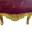 Ver imagem 6 de Sofá Clássico 3 Lugares Estofado Bordô com Dourado 186x79cm