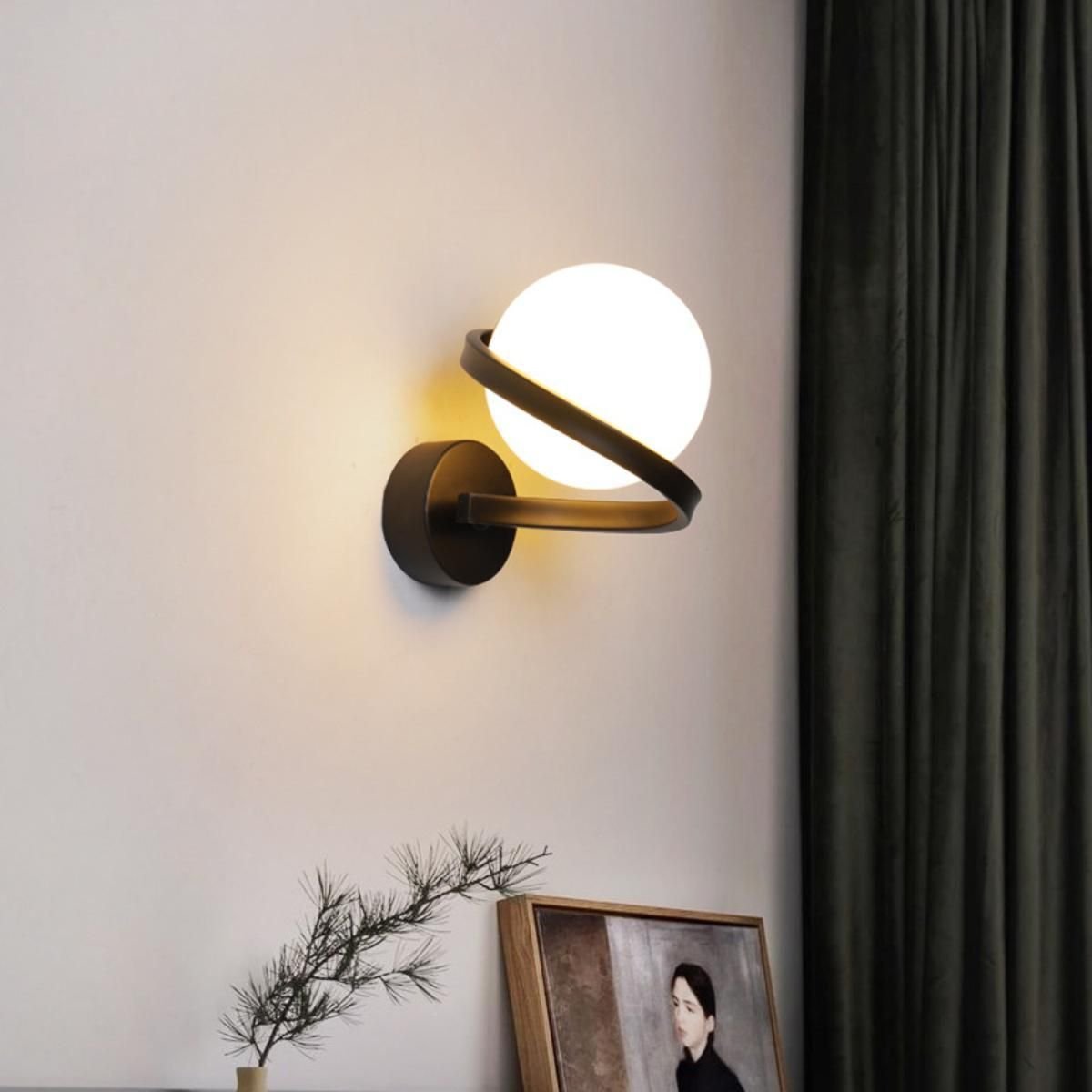 Ver imagem 5 de Luminária Arandela 24cm Globo Vidro 15cm Jabuticaba Parede Gimpo Kjbd-444:preto