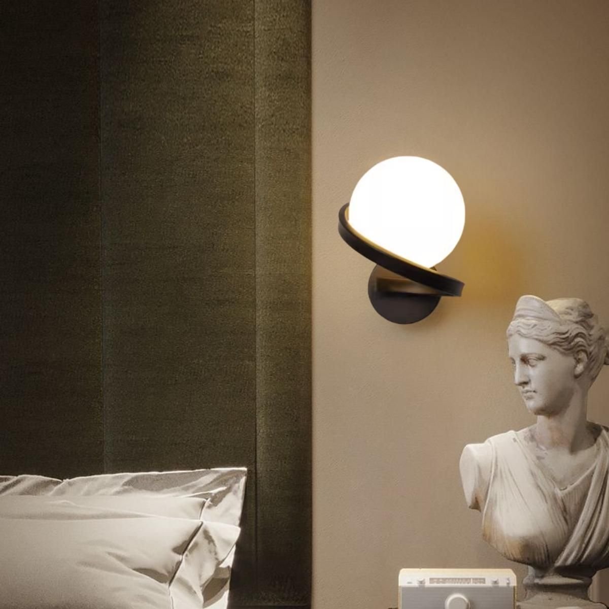 Luminária Arandela 24cm Globo Vidro 15cm Jabuticaba Parede Gimpo Kjbd-444:preto - 4