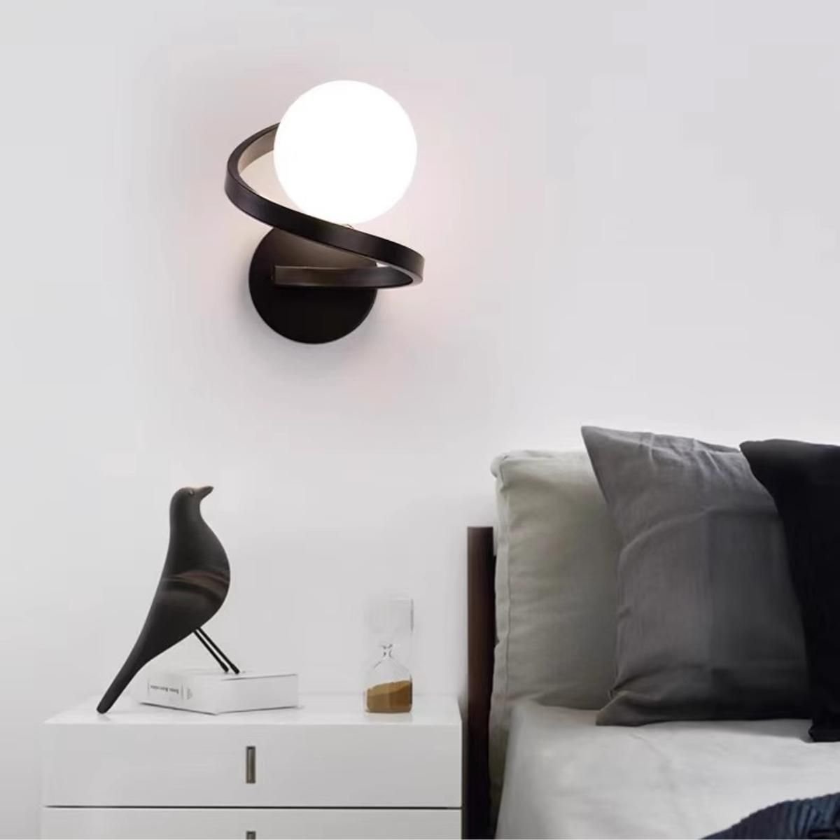 Luminária Arandela 24cm Globo Vidro 15cm Jabuticaba Parede Gimpo Kjbd-444:preto - 3