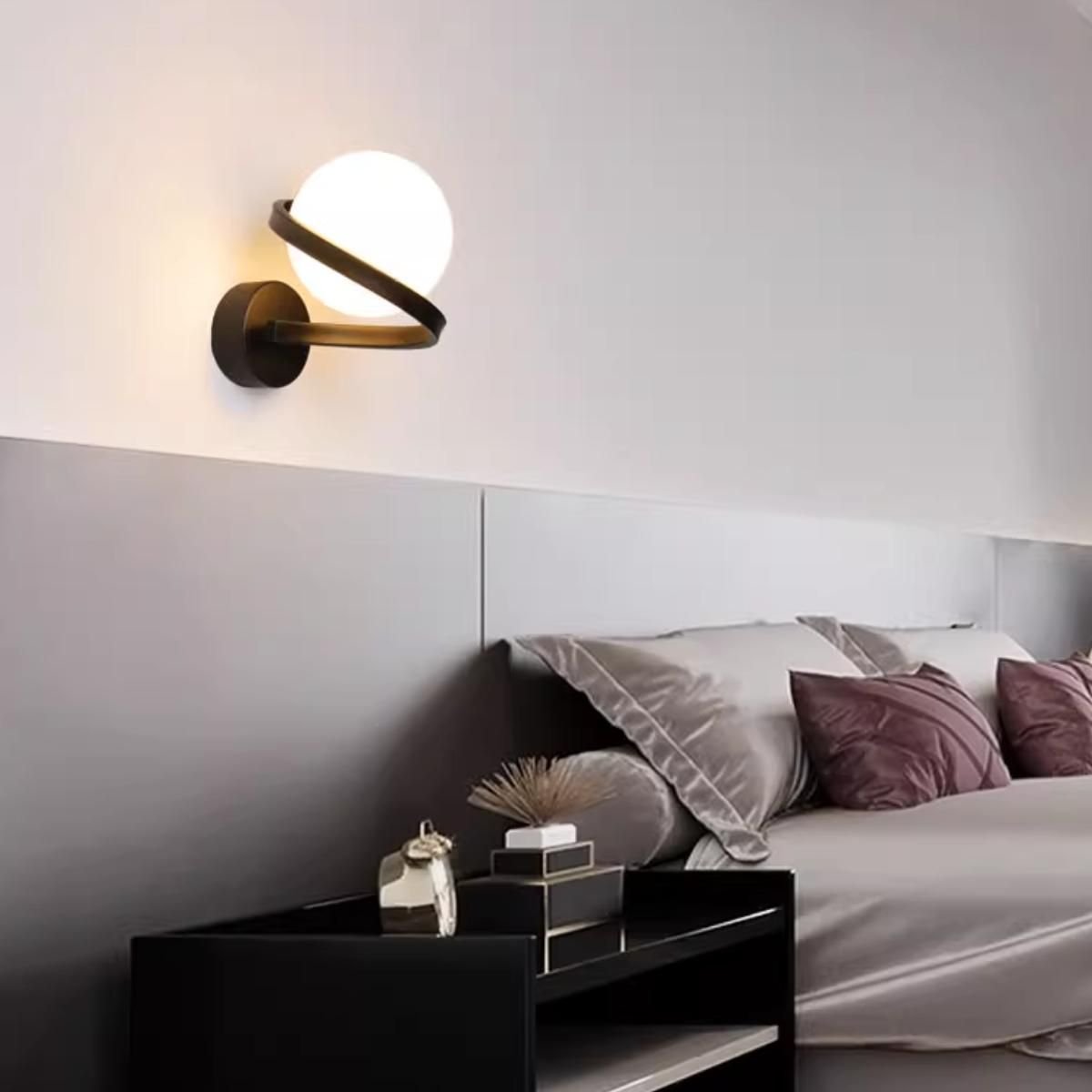 Luminária Arandela 24cm Globo Vidro 15cm Jabuticaba Parede Gimpo Kjbd-444:preto - 8