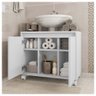Gabinete Armário Para Banheiro Rodízios Clean Branco Caemmun - 3