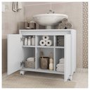 Ver imagem 3 de Gabinete Armário Para Banheiro Rodízios Clean Branco Caemmun