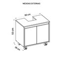 Ver imagem 4 de Gabinete Armário Para Banheiro Rodízios Clean Branco Caemmun
