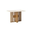 Ver imagem 2 de Mesa de Jantar 4 Lugares 120cm Tampo MDF e Vidro Canto Arredondado Larah