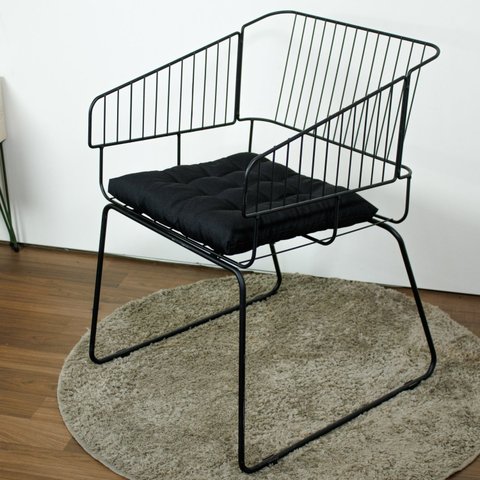 Cadeira para Sala de Estar Texas Aço Preto