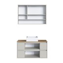 Ver imagem 4 de Conjunto para Banheiro Gabinete Suspenso 88,4 com Cuba e Espelheira Berlin