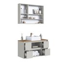 Ver imagem 6 de Conjunto para Banheiro Gabinete Suspenso 88,4 com Cuba e Espelheira Berlin