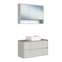 Ver imagem 2 de Conjunto para Banheiro Gabinete Suspenso 88,4 com Cuba e Espelheira Berlin
