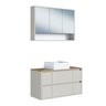 Conjunto para Banheiro Gabinete Suspenso 88,4 com Cuba e Espelheira Berlin - 2