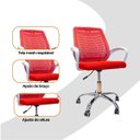 Ver imagem 4 de Cadeira de Escritório Esteirinha Mesh Vermelha Ergonômica