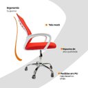 Ver imagem 2 de Cadeira de Escritório Esteirinha Mesh Vermelha Ergonômica