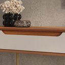 Ver imagem 7 de Aparador Atlanta com Tampo Mdf Usinado Base Mdp 25mm e Pés em Ferro Off White/jequitiba