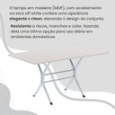 Ver mais imagens de Conjunto Sala de Jantar Mesa Retangular 120x75cm Tampo Madeira MDP White 4 Cadeiras Rio Branco/Preto Floral