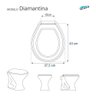 Assento Sanitário Laqueado Soft Close Diamantina Areia (Bege) para vaso Icasa - 3