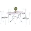 Ver imagem 2 de Conjunto Sala de Jantar Mesa Retangular 120x75cm Tampo Madeira MDP White 4 Cadeiras Rio Branco/Paraopeba
