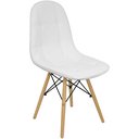 Ver imagem 2 de Kit 2 Cadeiras Charles Eames Botonê Eiffel Estofada Branco Branca
