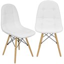 Ver imagem 1 de Kit 2 Cadeiras Charles Eames Botonê Eiffel Estofada Branco Branca