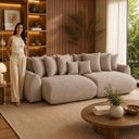 Ver imagem 6 de Sofá Retrátil 6 Lugares Bouclê Armani 2,90 Mts Amêndoa