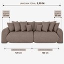 Ver imagem 4 de Sofá Retrátil 6 Lugares Bouclê Armani 2,90 Mts Amêndoa