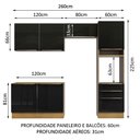 Ver imagem 4 de Armário de Cozinha Completa 260cm Rustic/Preto Lux Madesa 05