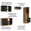 Ver imagem 5 de Armário de Cozinha Completa 260cm Rustic/Preto Lux Madesa 05