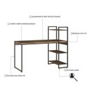Ver imagem 2 de Mesa C-estante Alta 135x64x115cm C-03 Prateleiras Carvalho Dark - Est.preta Carvalho Dark - Est.