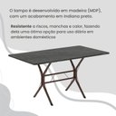 Ver mais imagens de Conjunto Sala de Jantar Mesa Retangular 120x75cm Tampo Madeira MDP Indiana 4 Cadeiras Rio Marrom/Paraopeba