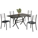 Ver imagem 2 de Conjunto Sala de Jantar Mesa Retangular 120x75cm Tampo Madeira MDP Indiana 4 Cadeiras Rio Preto/Floral/Fosco